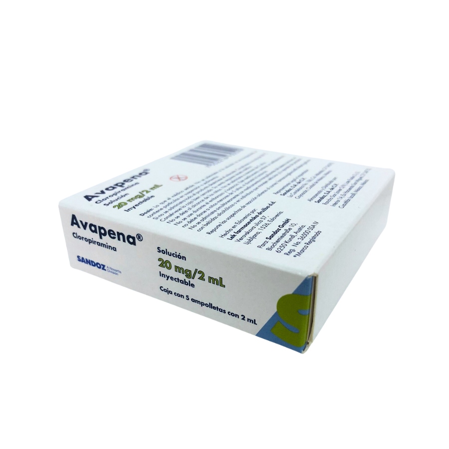 CLOROPIRAMINA C/5 20 MG/2 ML AMP AVAPENA